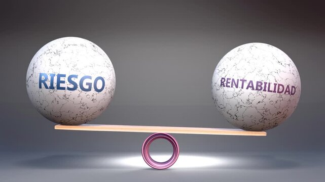Riesgo y rentabilidad - equilibrio sobre una balanza: el riesgo en un platillo, la rentabilidad en el otro. El equilibrio de toda inversi&oacute;n.
