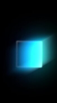 Glowing Blue Gradient Rectangle Floating in Dark Space