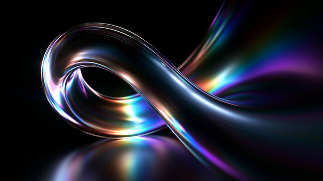 3D Glowing Infinity Symbol Abstract Background with Rainbow Spectrum