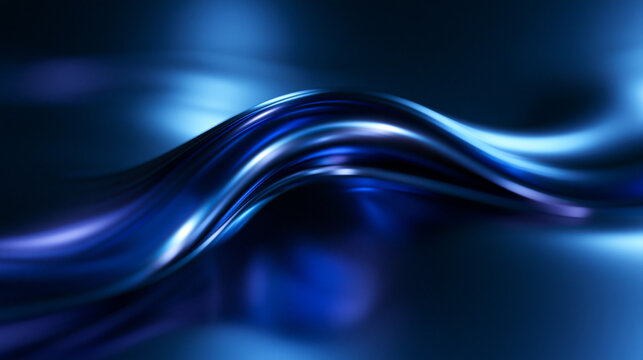Abstract Glowing Blue Wave Futuristic Technology Background