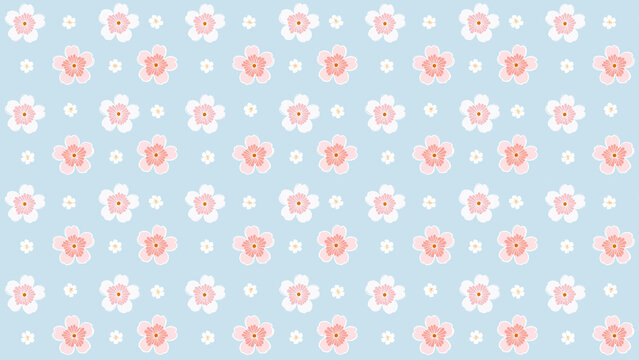 seamless sakura pattern with flower