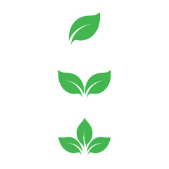 Fototapeta premium Minimalist green leaf logos and modern eco icon set for sustainability, nature, and organic brand design