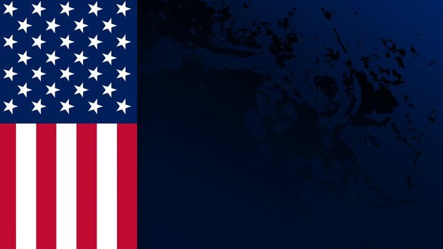 Patriot Day Memorial Background with American Flag and Dark Blue Copy Space.