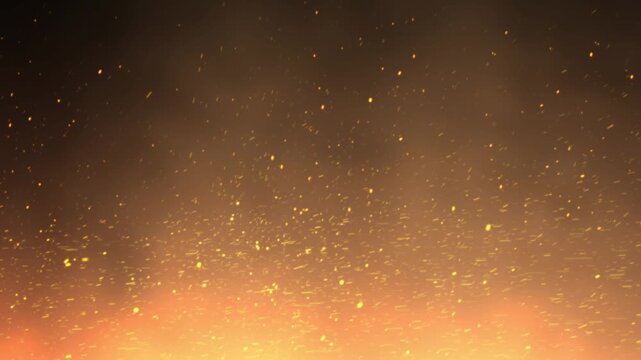 Orange glowing sparks and particles rising video overlay