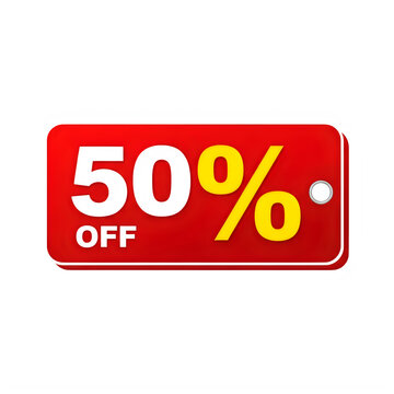Bold 50 percent off sale promotion badge