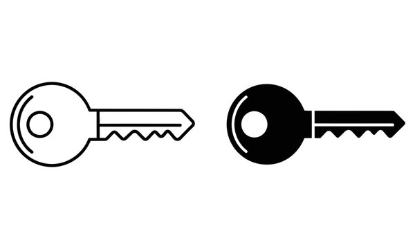 Simple black and white key icons