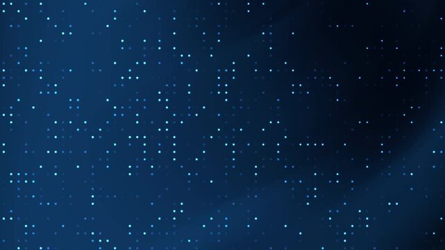 Bright dark blue gradient background hues, textured pixel grid art mesmerizes viewers with light dots. Perfect for digital designs, backgrounds, technology themes. 