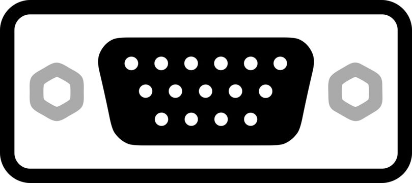 Standard VGA port illustration for computer video output connections