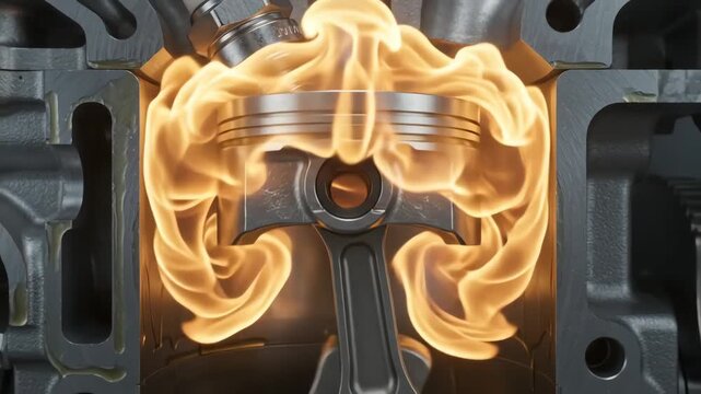 Spark plug igniting combustion chamber