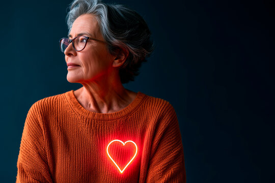 Older Woman Experiencing Chest Pain Indicating Heart Disease Symptoms