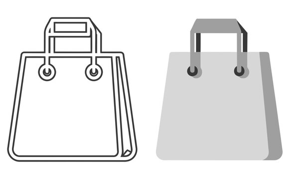 Two shopping tote bags with handles open