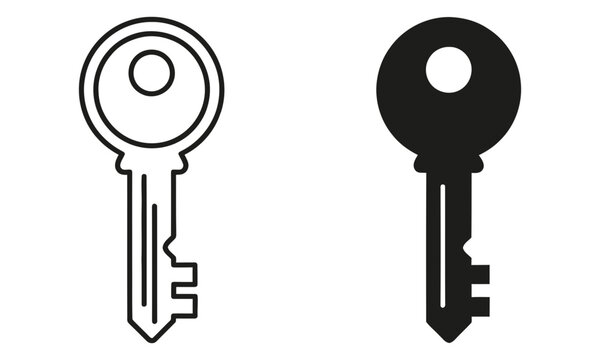 Simple black and white key icons