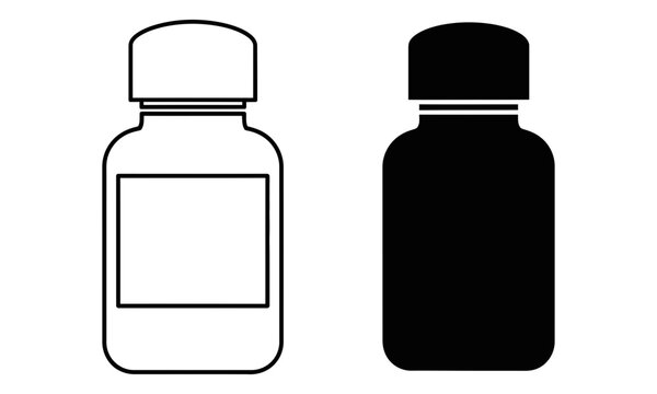 Two different medicine bottles icon