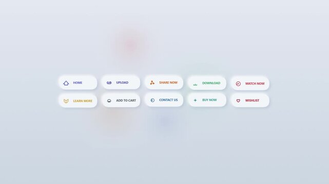 Neumorphic 3D Interface Grid with Pink Glowing Nodes Motion Graphic