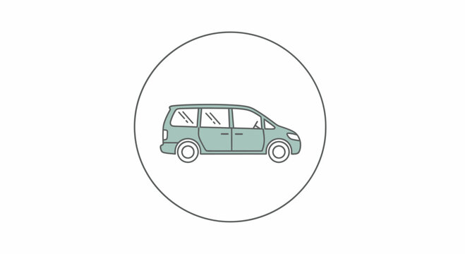 green minivan icon, side view