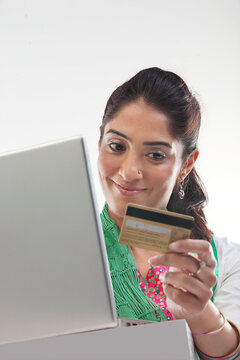 Woman with a credit card 