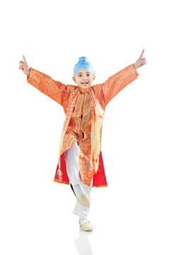 Sikh boy dancing 