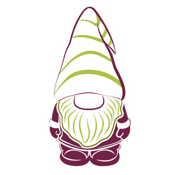 Garden gnome isolated vector illustration