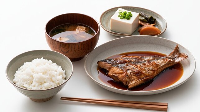 japanese simmered rockfish set meal