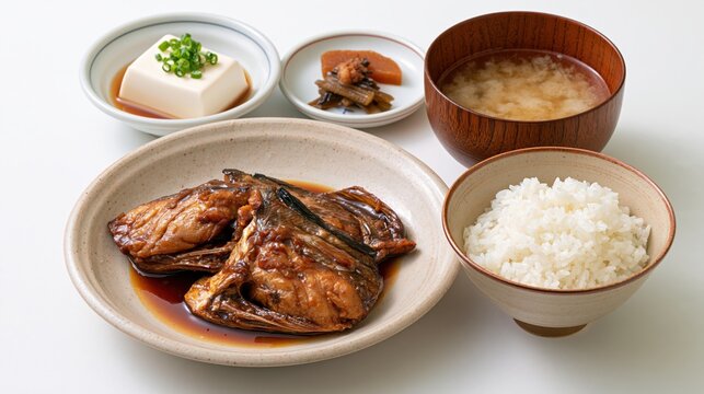 japanese simmered rockfish set meal