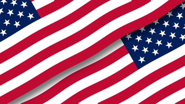 Waving American Flags Background for Patriot Day and National Celebrations.