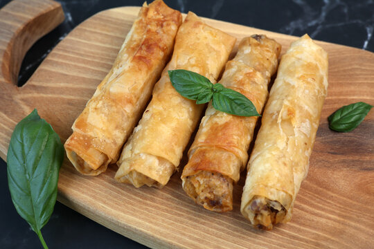 Sigara B&ouml;reği Turkish traditional fried pastry wrapped in meat