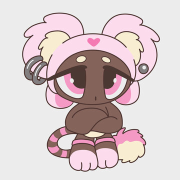 Cute cartoon bear girl. Funny character. Cartoon character design.