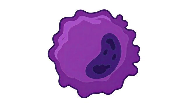 Purple Cancer Cell Illustration in Vector Style for Medical Education