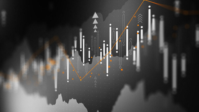 Business chart showing stock exchange trading activities over a specific time period