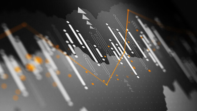 Business chart showing stock market trends and data analysis for trading decisions