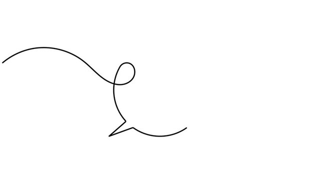 Animated star in speech bubble icon sign continuous one line drawing moving on white background minimalist single art user feedback and review communication symbol animation