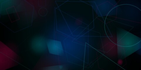 Obraz premium Abstract geometric shapes with glowing colors