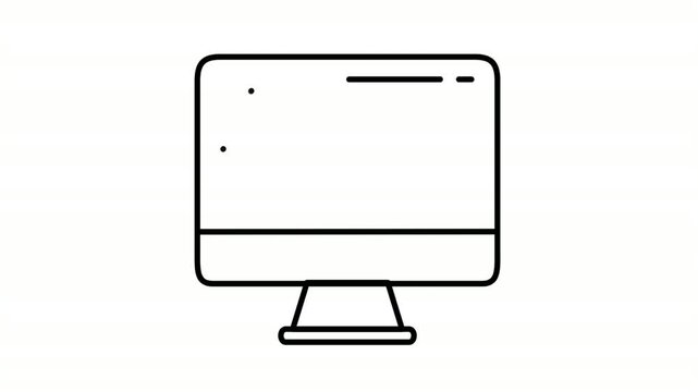 Desktop animated icon illustrating monitor workstation tech hardware