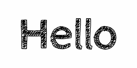 Hand drawn sketchy hello text word vector typography design © Riyad