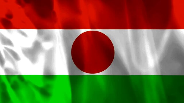 Waving national flag of Niger with satin texture and vibrant colors