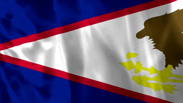 Waving flag of American Samoa with a realistic fabric texture and folds