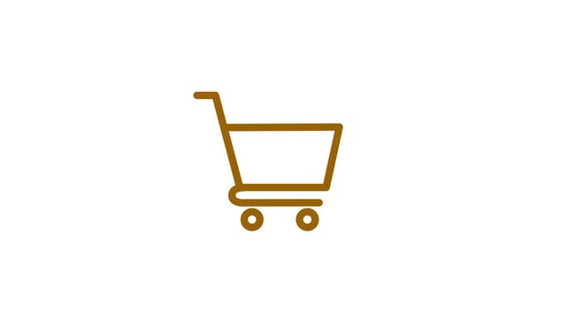 Line art Shopping Cart Icon for Online Store. shopping cart isolated on a white background.