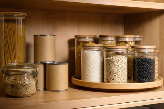 First in first out pantry rotation with jars and plain cans