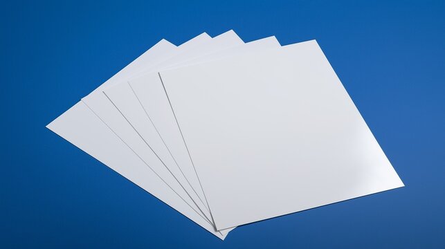 Paper sheets mockup on a blue background