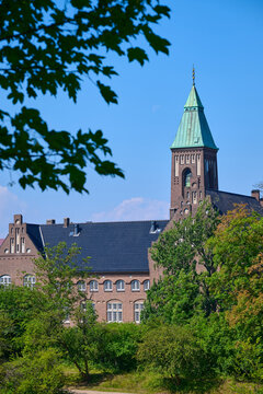 Exterior view of the Christian church of Svenska Gustafskyrkan in Copenhagen, Denmark.