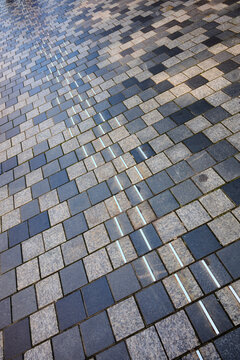 Metal pieces placed on the ground in the city to guide people with visual disabilities.