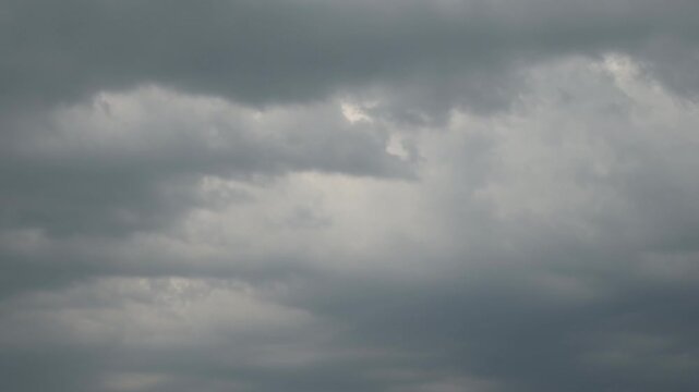 timelapse of grey storm clouds moving across cloudy sky