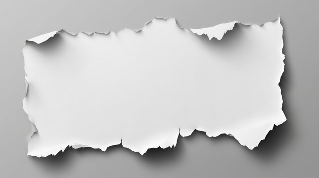 Torn paper sheet with ragged edges