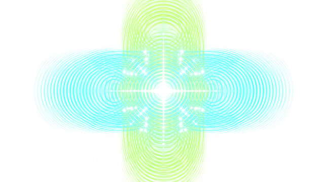 Dual Axis Intersecting Ripple Ring Stack Trace luminous effect cutout with real transparency