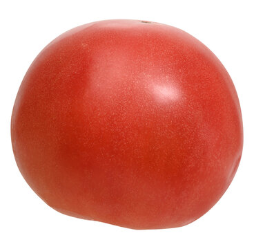Whole red ripe tomato on isolated background