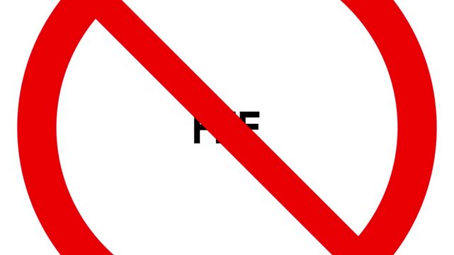 No fee sign animated on white background . No hidden fees sign
