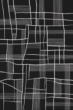 Minimalist black and white abstract geometric grid pattern
