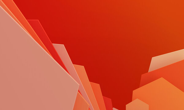 Red geometric shapes form an abstract background