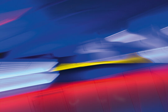 Germany, Bavaria, Munich, Abstract pattern of neon lights
