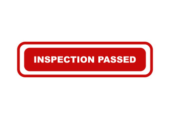 Fototapeta premium Red rectangular inspection passed stamp sign with white text isolated on a clean transparent background for quality isolated on transparent background
